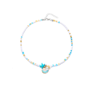 Beaded Necklace Shell Pendant Necklace Clavicle Chain Necklace Office Neck Alloy Texture Perfect for Daily Party