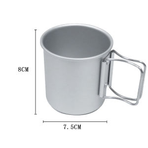 2pcs Outdoor Camping Folding Handle Water Cup Portable Ultra Light Aluminum Alloy Cup Picnic Coffee Cup