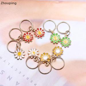 【ZP】Cute เครื่องหมายการถักอัลลอยรูปดอกเดซี่5ชิ้น เซ็ตจี้รูปดอกไม้หลากสีสำหรับเครื่องมือถักนิตติ้ง DIY