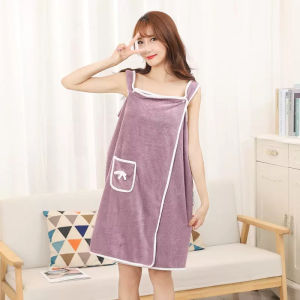 ผ้าเช็ดตัว เสื้อคลุมอาบน้ำ ดูดซับน้ำได้ดี ไม่หลุดร่วงง่าย ไมโครไฟเบอร์ 300g MJ14