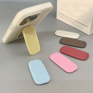 NOBLELYN Leather Pattern Folding Phone Stand Foldable Adhesive Backing Mirror Phone Stand Portable Horizontal Vertical Folding Makeup Mirror For Smartphone