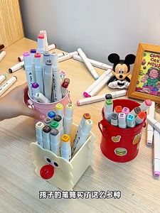 Shopclassyhome Multifunctional Desktop Pen Holder Large Cosmetics Organizer Storage Rack Step Design with Compartments