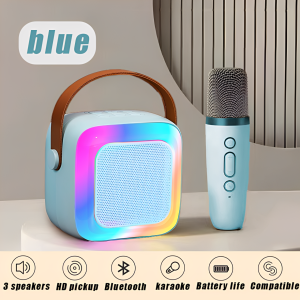 Mini karaoke machine with 2 wireless mic Suitable for parties Portable Karaoke Bluetooth Speaker With 2 Microphone