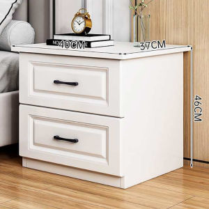 Light Luxury Solid Wood Nightstand Minimalist Modern White Style Bedroom Storage Cabinet Nordic Economical Bedside Cabinet with Large Capacity Drawer Storage Organizer for Small Space Sturdy Construction and Easy Assembly Bedside Table for Bedroom