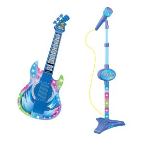 Karaoke Electronic Machine Childrens Electric Light Multi-functional Guitar Instrument Set with Microphone Toys for Boys Girls2026