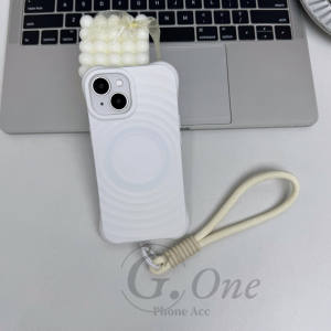 High Quality Magnetic Phone Casing With Lanyard For iPhone 16 13 14 11 12 15 17 Pro Max 17Air 16Plus Colorful Wave Silicone Matte Anti Fingerprint Shockproof Cover