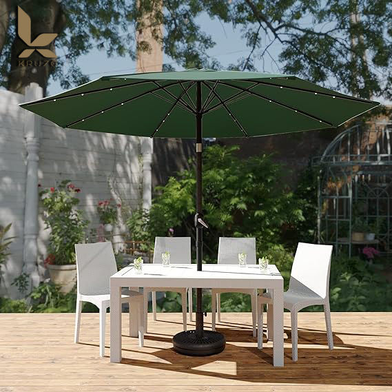 KRZ 270CM Outdoor Table Umbrella with LED Lights (UMBRELLA AND STAND ...