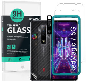 Tấm Bảo Vệ Kính Cường Lực Ibywind Redmagic 7 5G [Gói 2 Chiếc] [Bảo Vệ Lưng Bằng Sợi Carbon]-Trong Suốt Với Miếng Bảo Vệ Ống Kính Caear