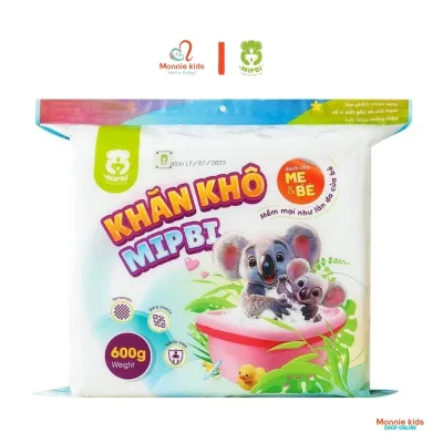 Khăn giấy khô đa năng Mipbi cho bé 600g khăn vải khô sợi bông tự nhiên khăn khô vệ sinh cho trẻ sơ sinh