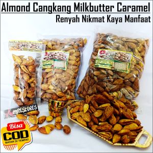 Kacang Almond Cangkang panggang milkbutter lezat garing stok terbaru