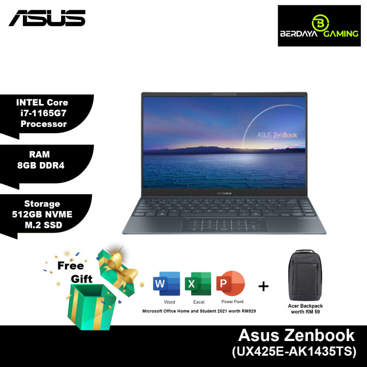 Asus Zenbook 14 UX425E-AK1435TS i7-1165G7 8GB RAM 512GB