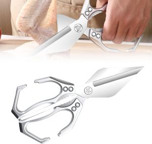 Multifunctional Heavy-Duty Kitchen Shears Heavy Duty Kitchen Scissors Poultry Shears with Ergonomic Handle Food Scissors for Chicken Meat Seafood Bone Cutting Cooking Accessories (Gold)