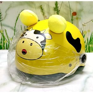 DANSHOP Thời Trang - An Toàn - Chất Lượng - Giá Rẻ \ Mũ / nón bảo hiểm trẻ em 2-5 tuổi dưới 25kg  có kính che mặt  hoạ tiết bò sữa (vòng đầu 35-47cm )