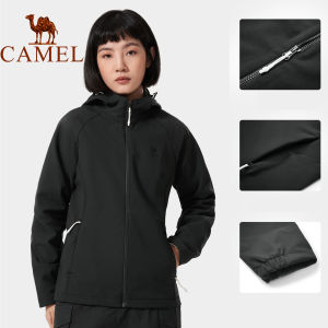 Camel Womens Hiking Jacket Soft Shell jacket Plus Velvet Waterproof womens Windbreaker