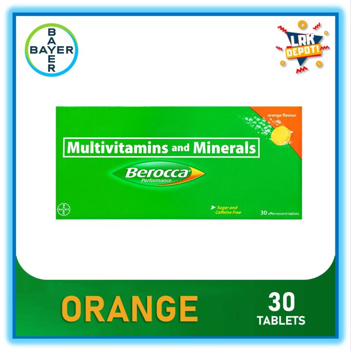 Berocca Orange Flavor (30 Effervescent Tablets) Multivitamins and Minerals 30s