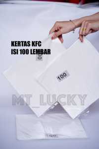 Kertas Nasi KFC / Pembungkusan Makanan Putih Polos Isi 100 Lembar
