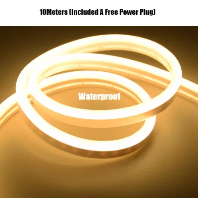 (Higher Quality Than Other Seller)AceDeal LED Strip Light Eye protection(Included Power Plug)Waterproof Narrow Neon Light 8*16mm SMD2835 120 LEDs/M Flexible Rope Tube for DIY Christmas Holiday House Decoration Light can be cut with 1M Suitable