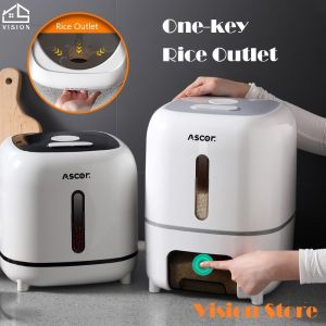 Xô Đựng Gạo Tầm Nhìn 10KG Bình Rót Bột Ngũ Cốc Gia Dụng Nhà Bếp Có Thể Đo Lường Container Hộp Đựng Gạo Bột Chống Ẩm Và Côn Trùng