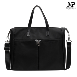 Totebag Laptop Wanita Waterproof - Tas Selempang Kantor Nilon - Tote Jinjing Cewek Polos Multifungsi