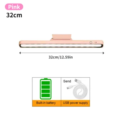 LED Table Lamp for Study Desk Lamp LED Usb Rechargeable Stepless Dimming Cabinet Closet Wardrobe 3 Light Colors in 1 Lamp Night Light