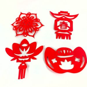 QTWIX แบบดั้งเดิมดั้งเดิม กระดาษตัด DIY สำหรับเด็ก ศิลปะและหัตถกรรมจีน งานทำมือ หน้าต่างดอกไม้กระดาษตัด สนุกกับการ ใช้งานง่ายและสะดวก ตัดกระดาษเทศกาลฤดูใบไม้ผลิ เด็กๆเด็กๆ