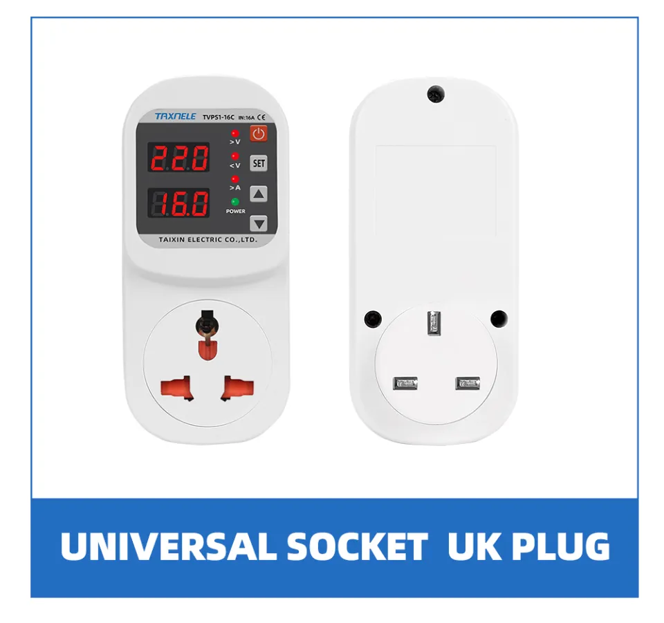 thumbnail image 2 of Automatic Voltage Protector Socket AC 110V/220V, 16A Surge Protector 2 of 14