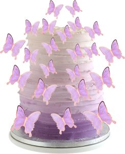 10Pcs Butterfly Cupcake Toppers / Purple Swallowtail Butterfly Cake Decorations / for Baby Shower Wedding Birthday Party Supplies