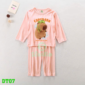 Bộ đò dài taybộ thu đông bé trai bé gái hình in capybara cho bé từ 6kg-30kg.DT07