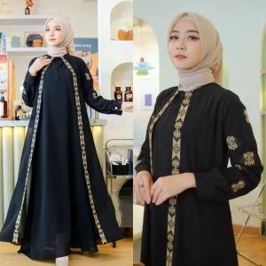 Luneta Baju Gamis Abaya Wanita Remaja Aesthetic Motif Bordir Elegan JUMBO Terbaru 2024 Viral Lebaran