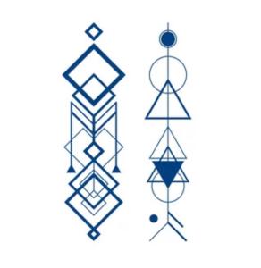 [ NEW ]  [ 3 Series ] Semi-permanent Fruit Tattoo Sticker 18x11cm (15Day) 15 Hari Dark Blue Tattoo 果胶纹身 Tatu Pektin Series GZ1811-Series Tattoo