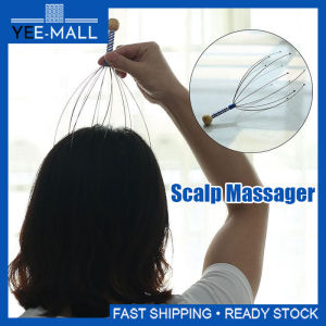 Stainless Steel Head Scalp Massager Economic Portable Stress Reliever Metal Handheld Wooden Bead Scalp Scratch Acupoint Portable Head & Scalp Massager