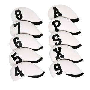 ZHONGMEET 4-9PSA X 10Pcs/set Training Equipment Protective Cover Iron Wedge Protector With Number Design Golf Iron Headcover Golf Head Cover Protector Case Golf Iron Covers Set