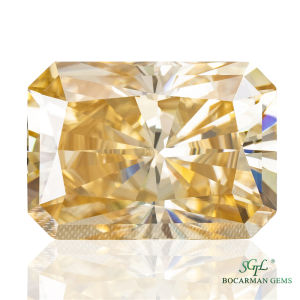 Rectangular GRA Moissanite diamond Reddy Encut loose stone Champagne ice cut light yellow jewelry with stone colored gemstones