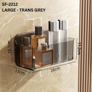 【CozyCasa】 Transparent No-Drill Wall Storage Shelves | Bathroom & Vanity Organizers