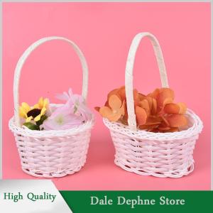 [Dale Dephne] 1pcs tay dệt mini nhựa dệt lưu trữ vải Giỏ Mây Trà Dã Ngoại Túi