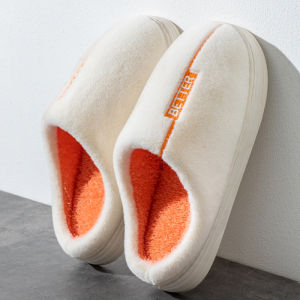 Free Shipping WomenS Fleece-Lined Cotton Slippers Winter Home Slippers Warm And Non-Slip Fluffy Slippers MenS And WomenS Couple Slippers Soft-Soled Cotton Shoes For Outdoor Wear Super Comfortable WomenS Fleece-Lined Cotton Slippers Winter Home
