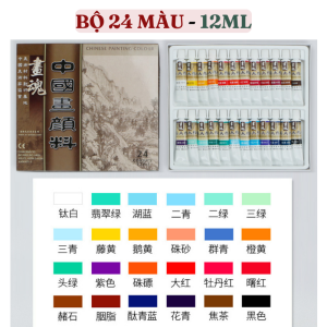 Bộ màu nước vẽ tranh thủy mặc Madisi cao cấp bộ 12/18/24 màu dành cho công bút tranh sơn thủy thư hoạ cổ điển