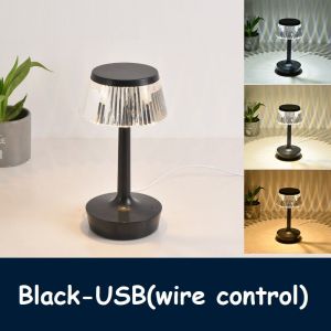 [NaJUAN]  Table Lamps Crystal Mushroom Table Lamp USB Rechargeable Acrylic Decoration Desk Lamps Creative Bedside Bedroom Night Light Touch Charging Bar Atmosphere Light LED Lamps Fixtures Gift Night Light