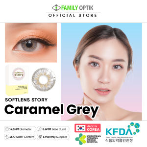 [LADYNAYOAN APPROVED]  Caramel Grey Monthly Softlens Warna Korea Premium