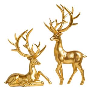 Exquisites Resin Elk Sculptures Resin Deer Ornamentation Perfect For Enhancing Artistic Ambiances In Homes Space