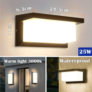CHENBEN Waterproof Wall Lamp Outdoor LED Wall Light 25W Nordic Modern Gate Lights for Home Lighting Balcony Courtyard Garden Sconces Decor
