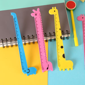 Ready Stock】 Cartoon Kids Animal Ruler 15cm Pembaris comel kanak-kanak Borong Alat tulis Cute Stationery Birthday Goodies Gift 长颈鹿动物直尺