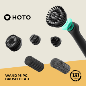 HOTO 16 Piece Replacement Brush Heads for Wand Magnetic Docking Multi Purpose Replaceable