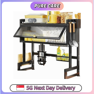 【Pure Care】 Kitchen Sink Drain Dish Rack with Cabinet Door Kitchen Storage Shelf