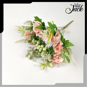 Bunga Rose Cherry cabang 7 Mawar Artificial Imitasi Home Decoration - hiasan bunga Dekorasi Pelaminan atau Wedding - Dekorasi Kamar - Dekorasi Ruangan -Dekorasi Cafe - Bunga artificial - bunga import murah