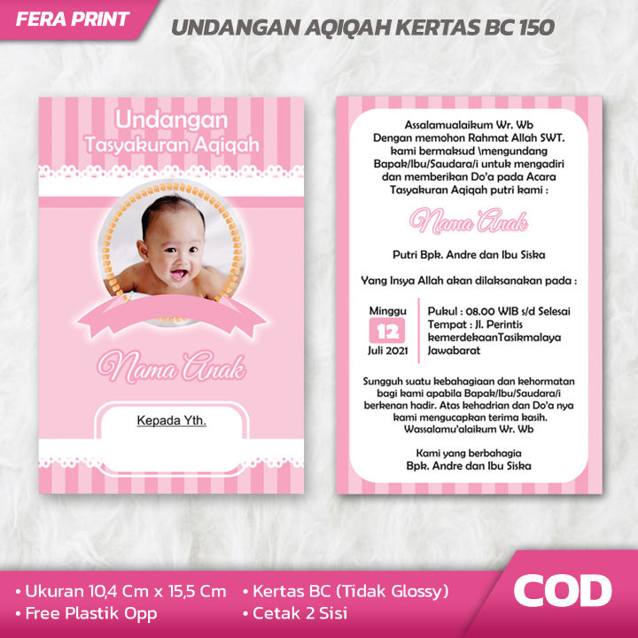 UNDANGAN AQIQAH (ISI 50 PCS) | Lazada Indonesia