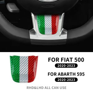 AIRSPEED Real Hard Carbon Fiber For Fiat 500 Abarth 595 2020-2023 Car Steering Wheel Chin Decorative Sticker Car Interior Accessories