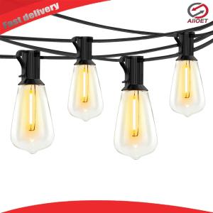 【Alloet】 Solar Powered G40 Globe String Lights with Shatterproof Bulbs for Car Exterior and Garden Lighting