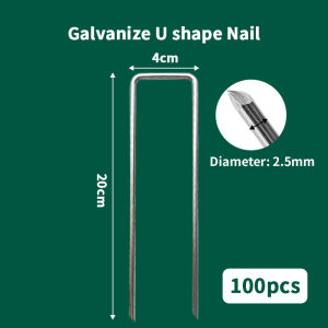 15CM Galvanized U-shaped Nails Corrosion-resistant For Securing Weed Barrier Fabric Insect Netting