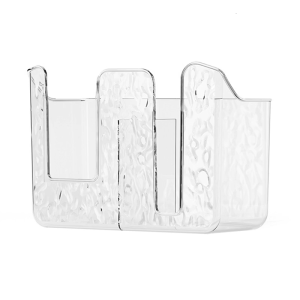 Wall Mounted Bathroom Tissue Dispenser Double Compartment Clear Plastic Storage Container For Flushable Wet Wipes